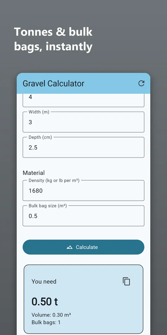 Gravel Calculator screenshot 2