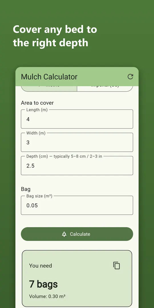 Mulch Calculator screenshot 2