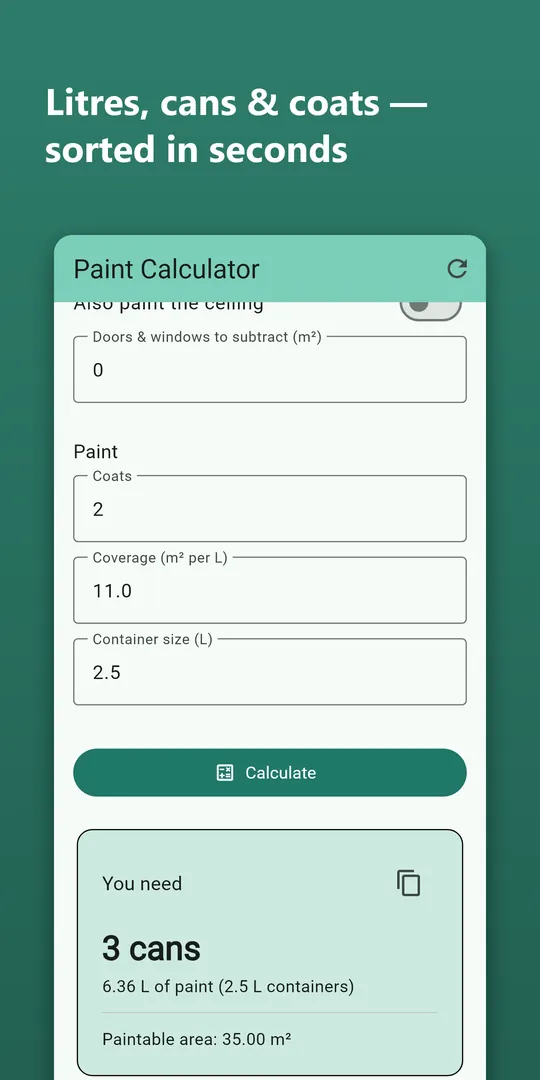 Paint Calculator screenshot 2