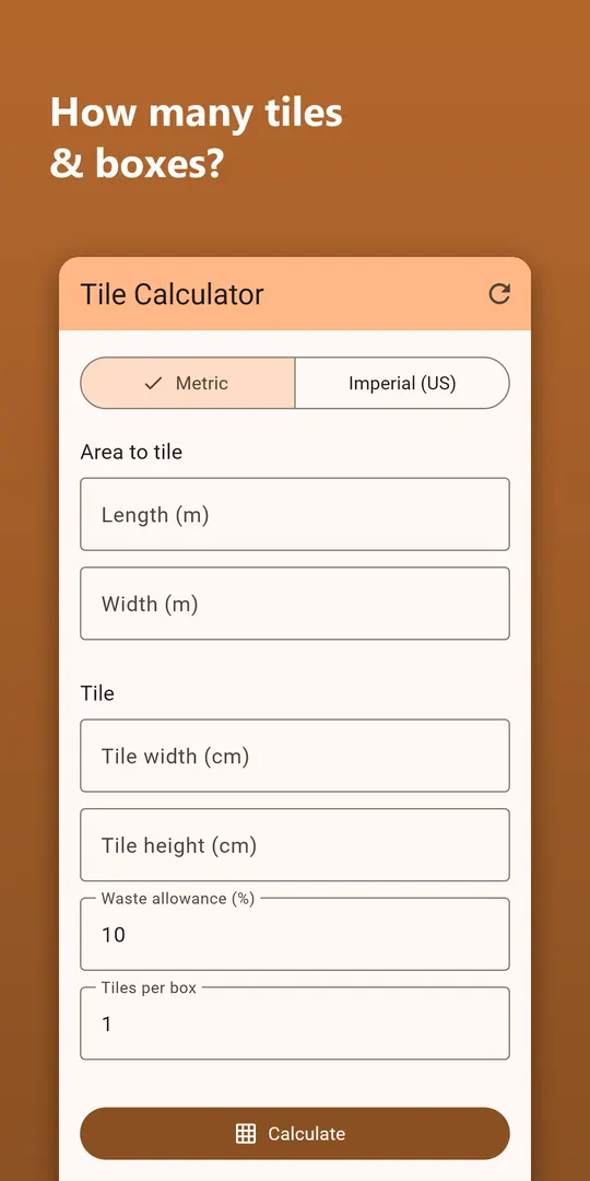 Tile Calculator screenshot 1