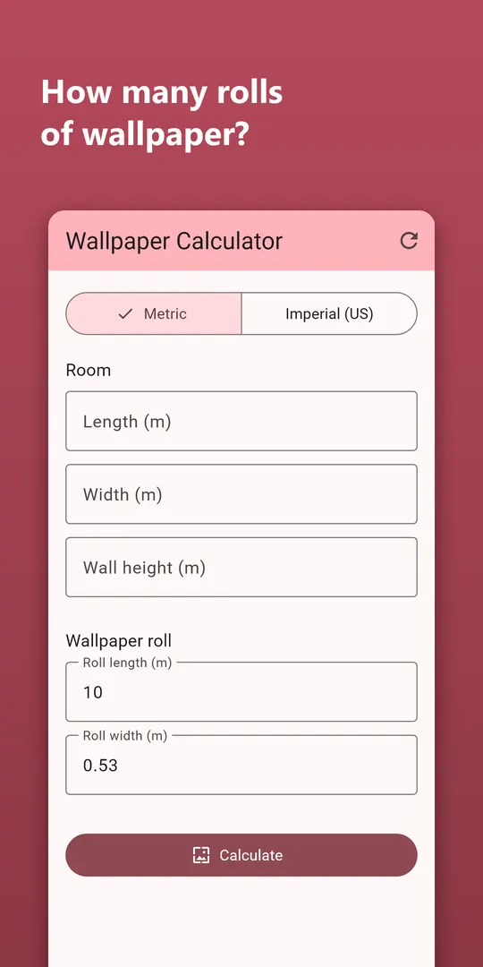 Wallpaper Calculator screenshot 1